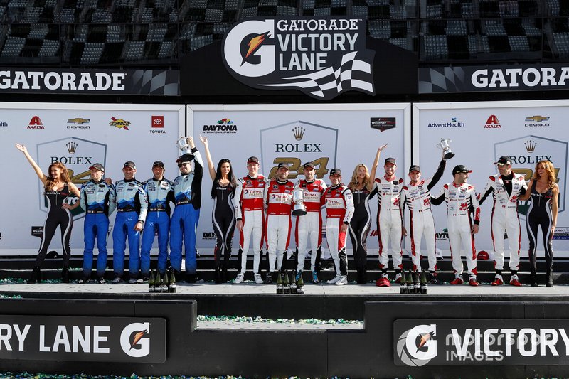 GTD-Podium: 1. #48 Paul Miller Racing Lamborghini Huracan GT3: Bryan Sellers, Corey Lewis, Madison Snow, Andrea Caldarelli, 2. #44 GRT Magnus Racing Lamborghini Huracan GT3: John Potter, Andy Lally, Spencer Pumpelly, Marco Mapelli, 3. #88 WRT Speedstar Audi Sport Audi R8 LMS GT3: Mirko Bortolotti, Dries Vanthoor, Rolf Ineichen, Daniel Morad