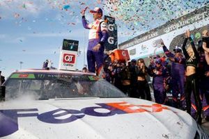 Race Winner Denny Hamlin, Joe Gibbs Racing, Toyota Camry FedEx Ground