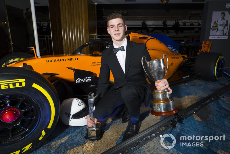 McLaren Autosport BRDC Award winner Tom Gamble poses with the McLaren F1 car