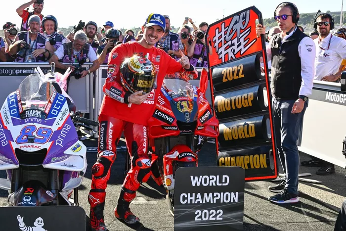 El campeón del mundo Francesco Bagnaia, del equipo Ducati