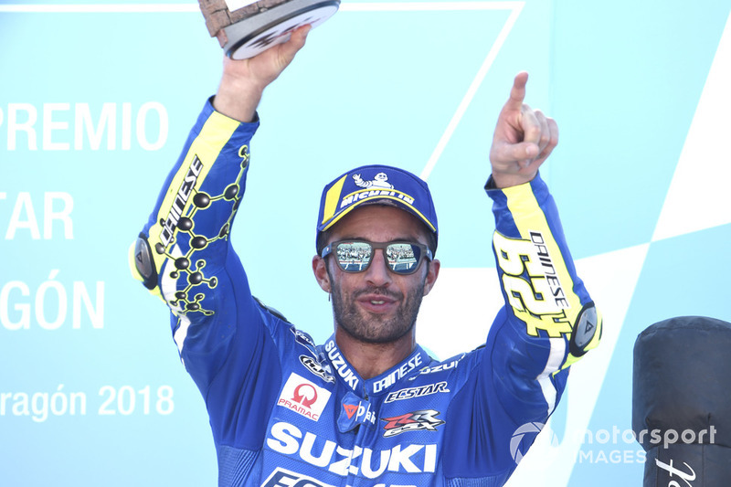 Podio: tercer puesto Andrea Iannone, Team Suzuki MotoGP