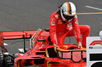 Sebastian Vettel, Ferrari SF71H, parc ferme