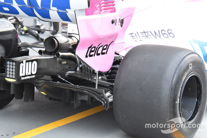 Detalle técnico trasero de Racing Point Force India