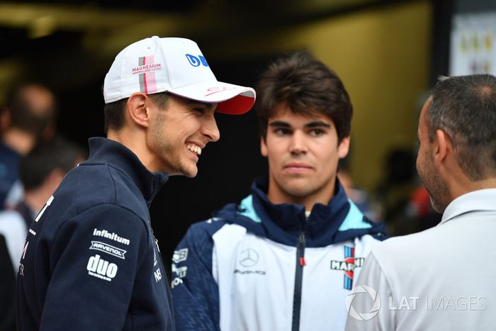 Esteban Ocon, Racing Point Force India F1 Team y Lance Stroll, Williams Racing