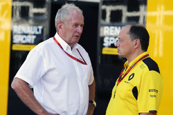(L to R): Dr Helmut Marko, Red Bull Motorsport Consultant with Frederic Vasseur, Renault Sport F1 Team Racing Director