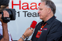 Gene Haas, Haas Automotion President with the media