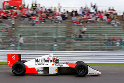 Stoffel Vandoorne, third driver, McLaren F1 Team drives the 1989 McLaren MP4/5 of Alain Prost