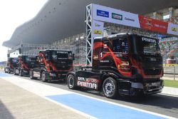 Tata T1 Prima trucks in the pitlane