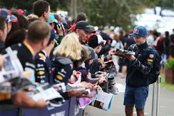 Pierre Gasly, Red Bull Racing Test Driver signs autographs for the fans
