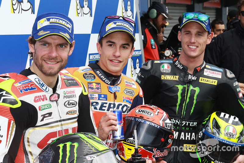 Polesitter Marc Marquez, 2. Cal Crutchlow, 3. Pol Espargaro