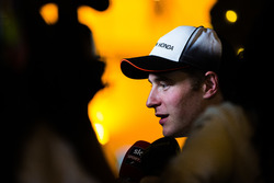 Stoffel Vandoorne speaks to media after finishing with point at his debut