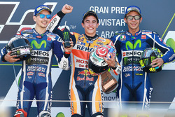 Podium: race winner Marc Marquez, Repsol Honda Team, second place Jorge Lorenzo, Yamaha Factory Raci