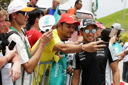 Sergio Perez, Sahara Force India F1 with fans