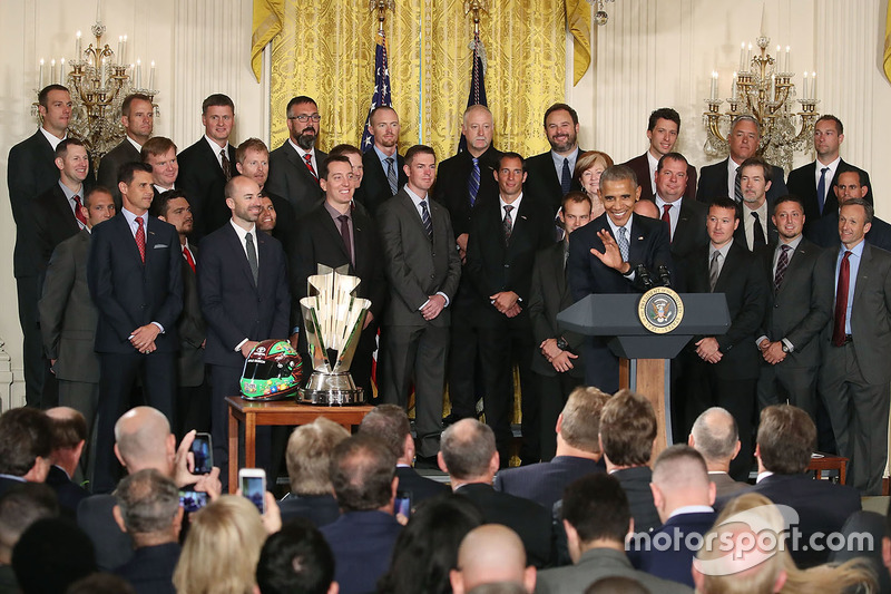 Kyle Busch, Joe Gibbs Racing Toyota meets with President Barack Obama at the White House