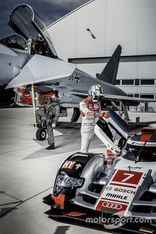 Testpilot Geri Krähenbühl mit Andre Lotterer, Audi Sport Team Joest