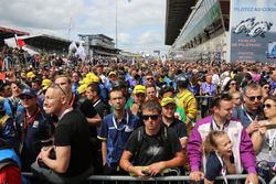 Fans during the podium ceremony