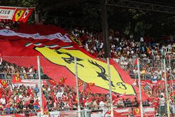 Ferrari fans with a large banner