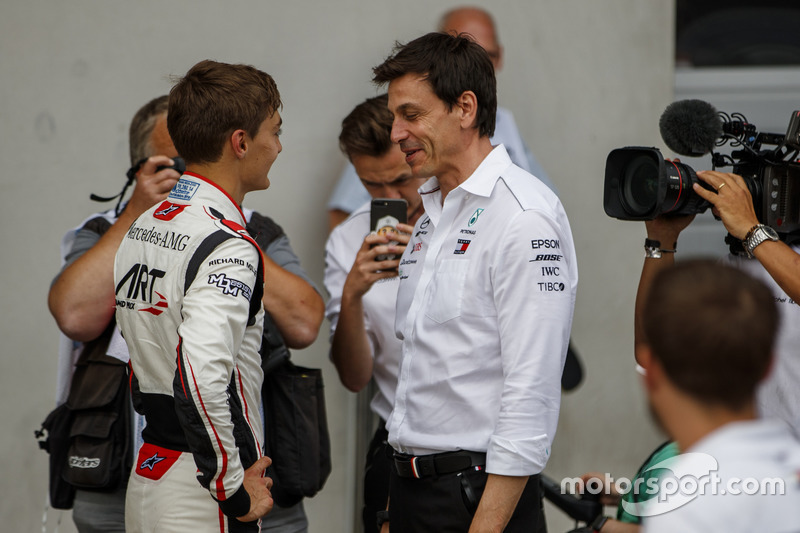 Race winner George Russell, ART Grand Prix, Toto Wolff, Mercedes AMG F1
