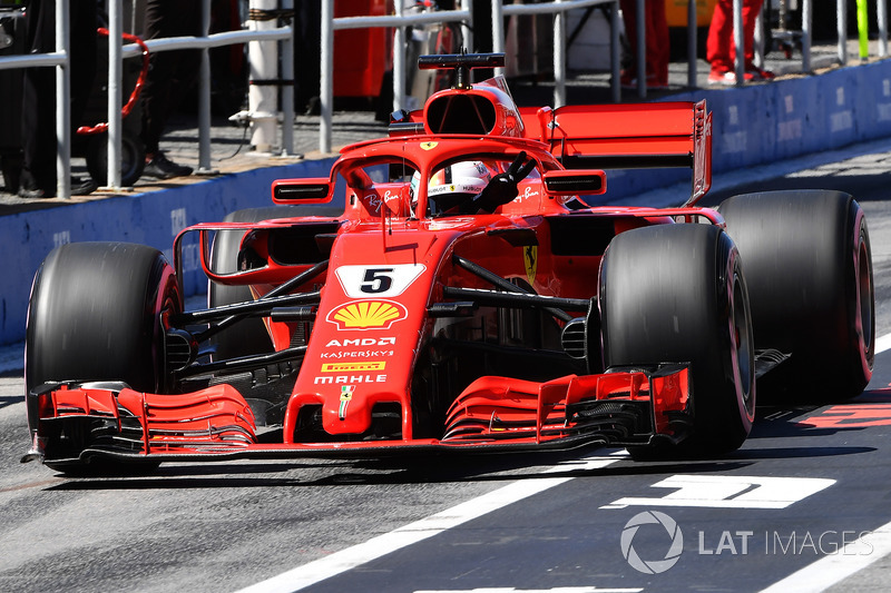 Sebastian Vettel, Ferrari SF71H gives a V sign
