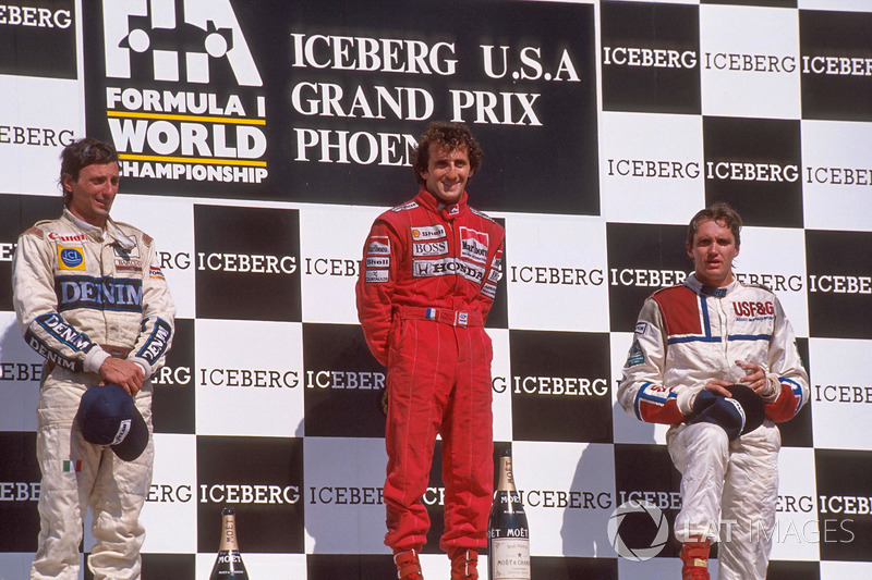 Podyum: Yarış galibi Alain Prost, 2. Riccardo Patrese, 3. Eddie Cheever