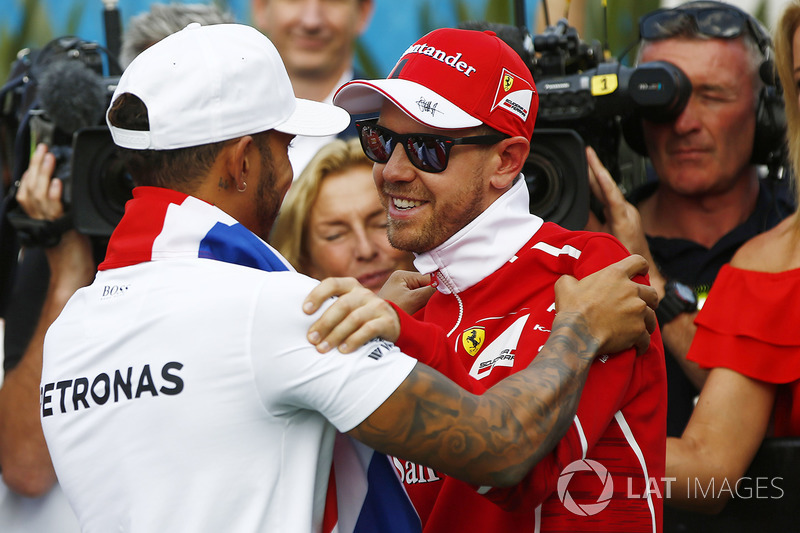 2017 World Champion Lewis Hamilton, Mercedes AMG F1, Sebastian Vettel, Ferrari