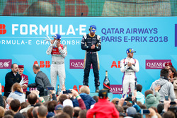 Yarış galibi Jean-Eric Vergne, Techeetah, 2. Lucas di Grassi, Audi Sport ABT Schaeffler, 3. Sam Bird, DS Virgin Racing