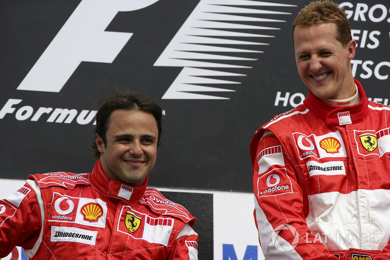 Podium: winner Michael Schumacher, Ferrari, second place Felipe Massa, Ferrari