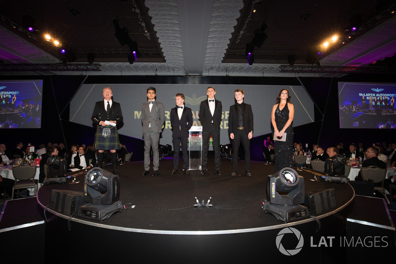 Los nominados a McLaren Autosport BRC Enaam Ahmed, Harrison Scott, Max Fewtrell y Dan Ticktum en el