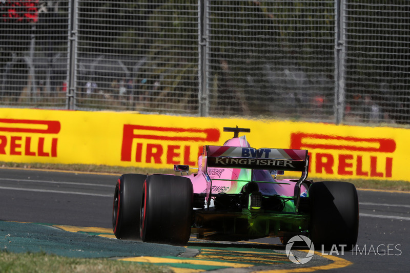 Sergio Pérez, Force India VJM11 con pintura para aerodinámica