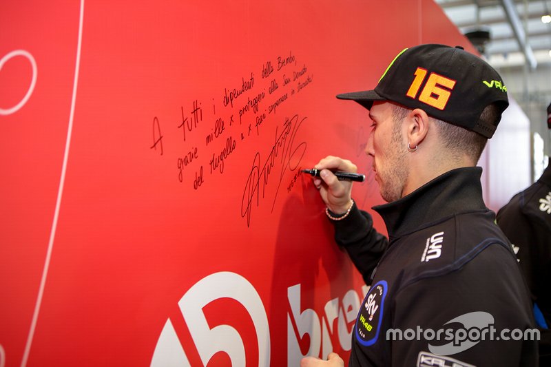 Visita di Andrea Migno e Celestino Vietti, Sky Racing Team VR46 presso la sede Brembo
