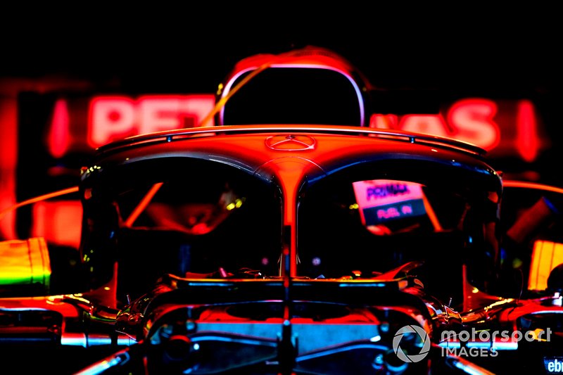 Mercedes AMG F1 W10 in the garage