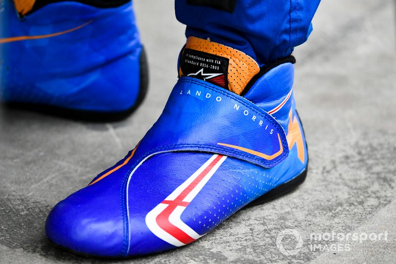 The boots of Lando Norris, McLaren