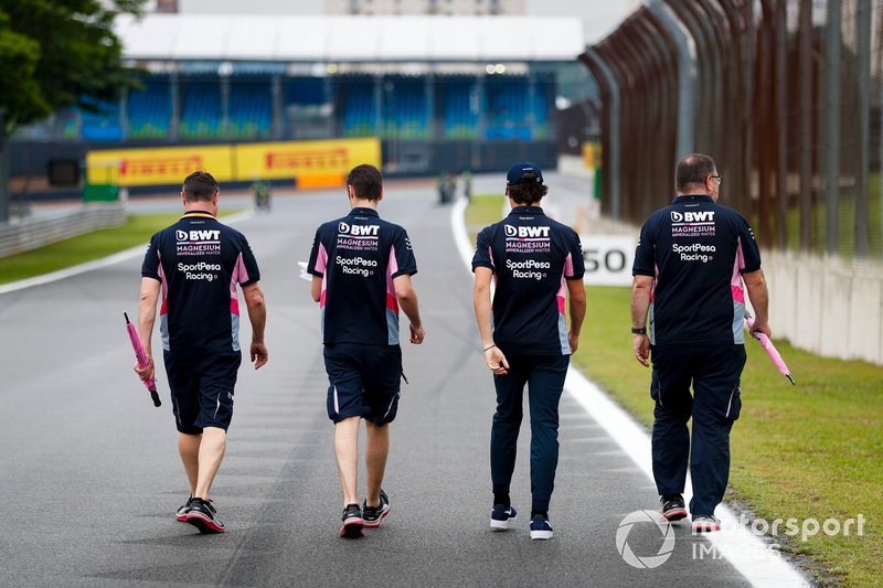 Lance Stroll, Racing Point walks the track