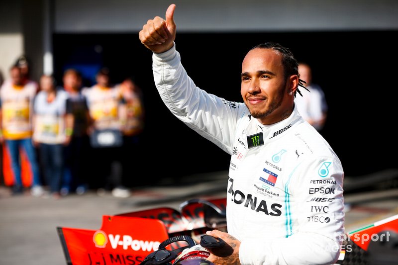 Lewis Hamilton, Mercedes AMG F1 celebrates in Parc Ferme 