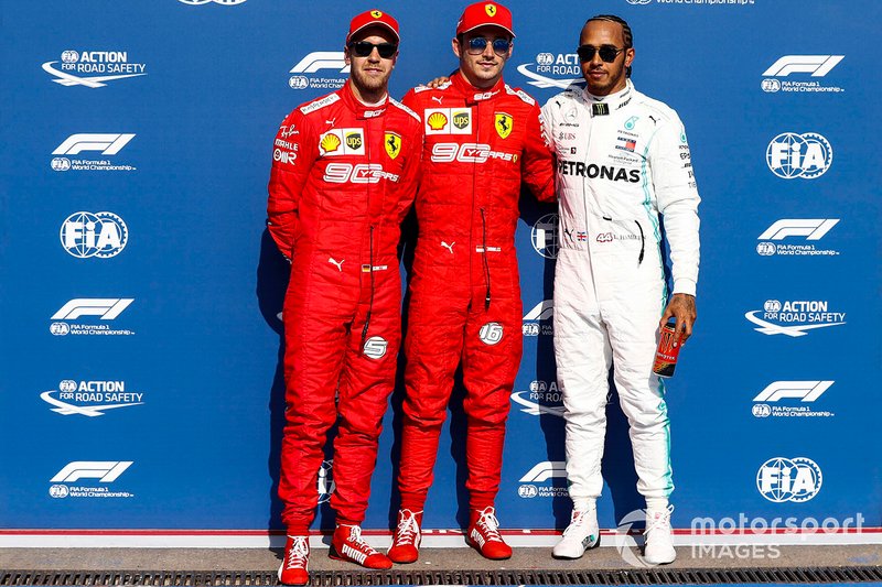 Charles Leclerc, Ferrari, Sebastian Vettel, Ferrari, Lewis Hamilton, Mercedes AMG F1