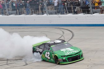 Kyle Larson, Chip Ganassi Racing, Chevrolet Camaro Clover, celebrates after winning.