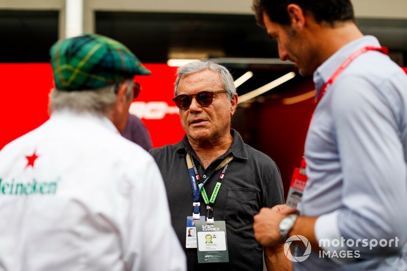 Sir Martin Sorrell, Mark Webber, Presenter and Sir Jackie Stewart, 3-time F1 Champion