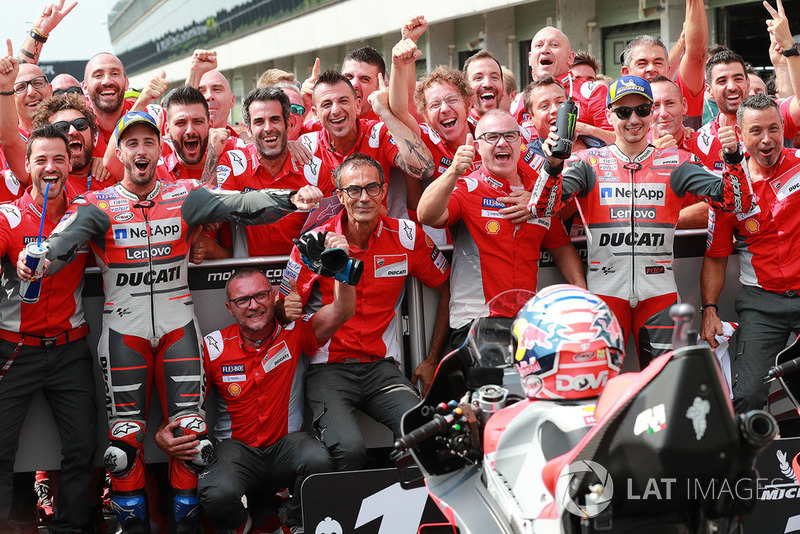 Race winner Andrea Dovizioso, Ducati Team, second place Jorge Lorenzo, Ducati Team