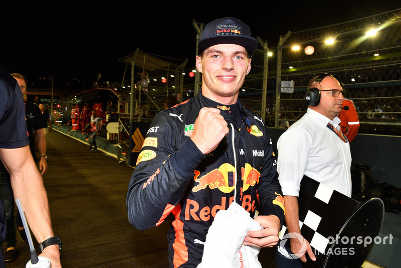 Max Verstappen, Red Bull Racing celebrates in parc ferme