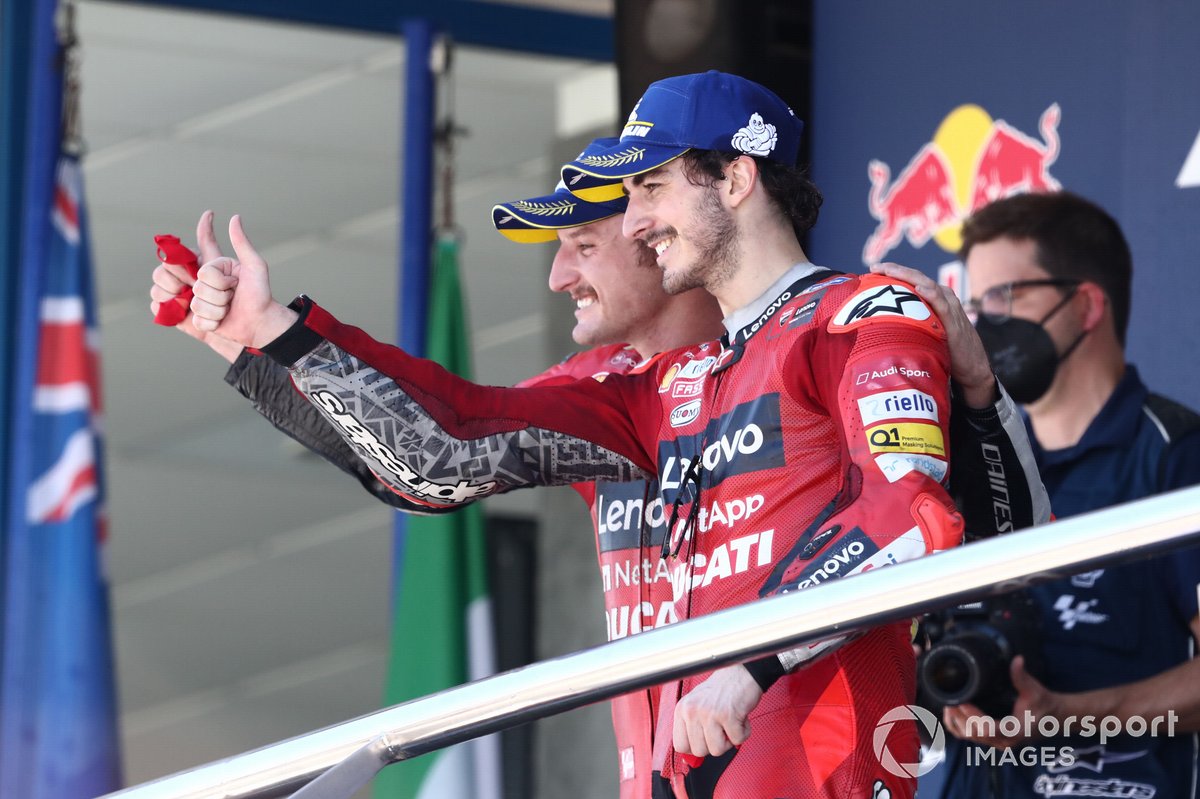 Podio: ganador Jack Miller, Ducati Team, segudo lugar Francesco Bagnaia, Ducati Team