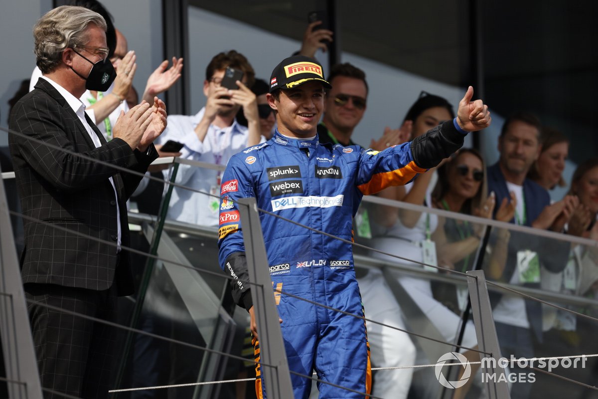Podio: tercer lugar Lando Norris, McLaren