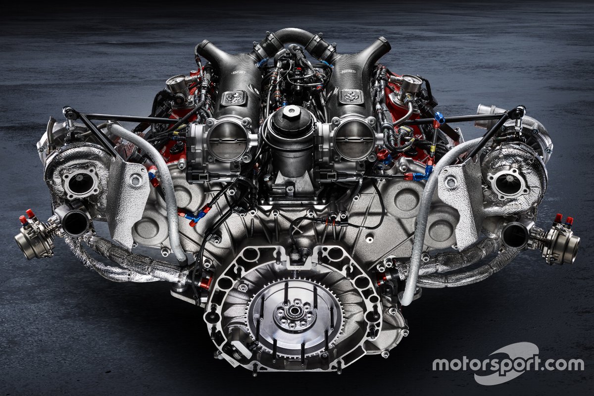 Il motore della Ferrari 488 GT Modificata