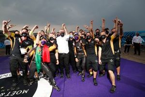 Antonio Felix da Costa, DS Techeetah celebrates with his team after winning the driver championship