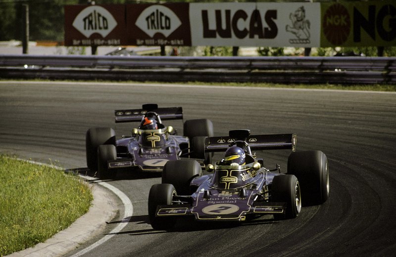 Ronnie Peterson, Lotus 72D Ford, Emerson Fittipaldi, Lotus 72D Ford