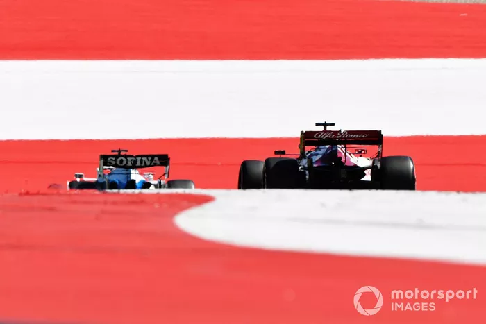 George Russell, Williams FW43, Kimi Raikkonen, Alfa Romeo Racing C39