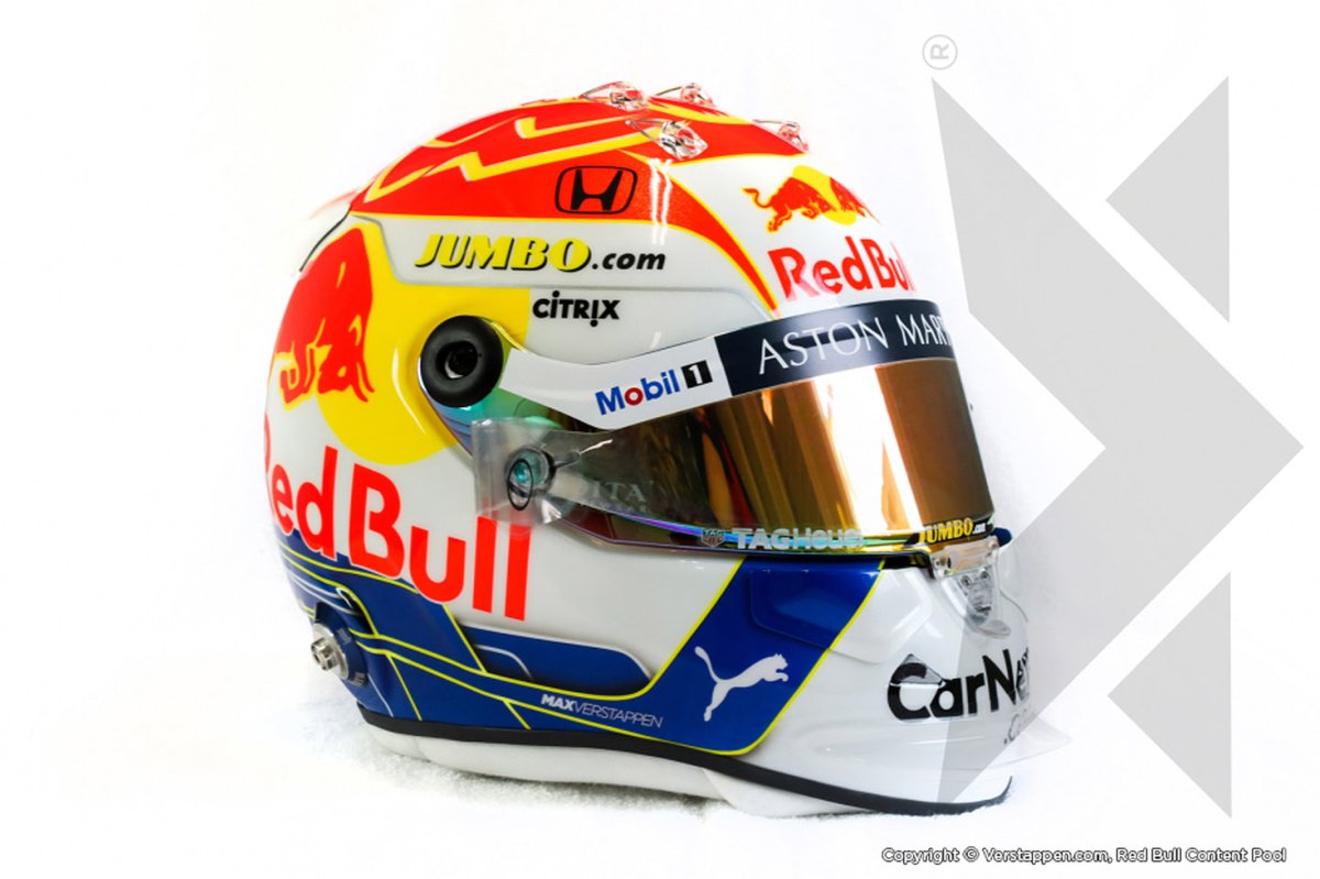 Helm van Max Verstappen, Red Bull Racing