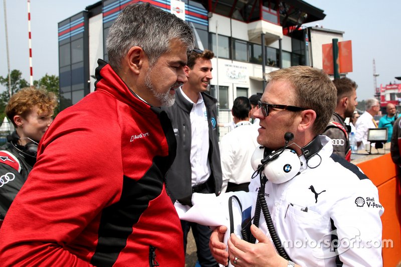 Dieter Gass, Capo della DTM Audi Sport, Stefan Reinhold, team principal, BMW Team RMG