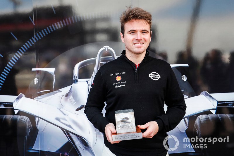 Pole sitter Oliver Rowland, Nissan e.Dams, Nissan IMO1