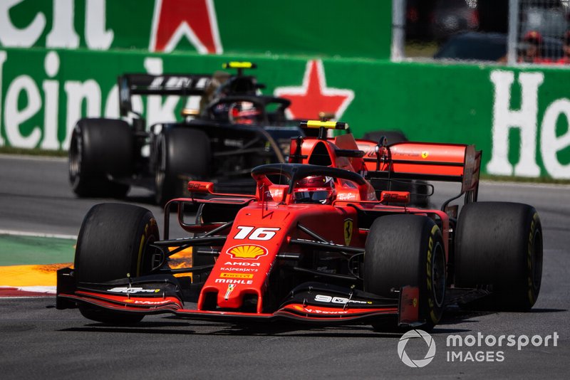 Charles Leclerc, Ferrari SF90, Kevin Magnussen, Haas VF-19