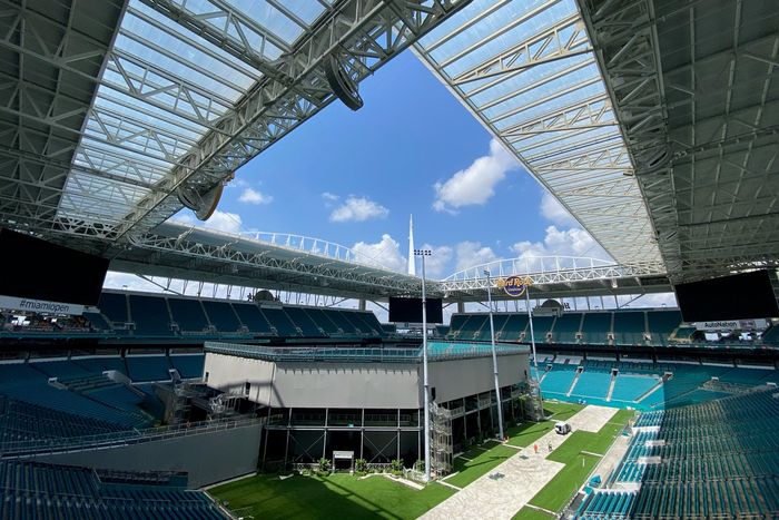 Aspectos de la construcción de la pista para el GP de Miami